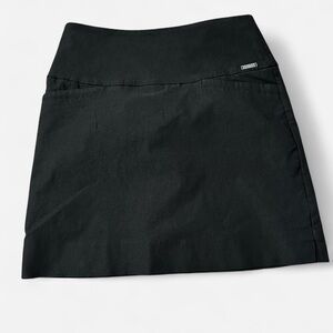Black Stretch Mini Skirt with Built-in Shorts